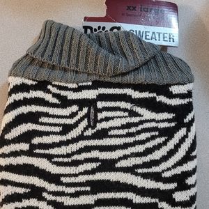 Zebra print 2X Dog Sweater